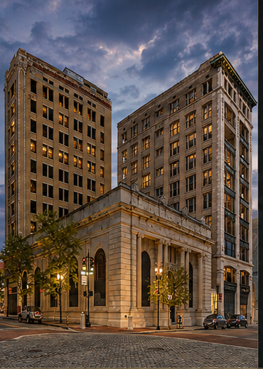 The Laura Street Trio buildings at Laura & Forsyth, downtown Jacksonville